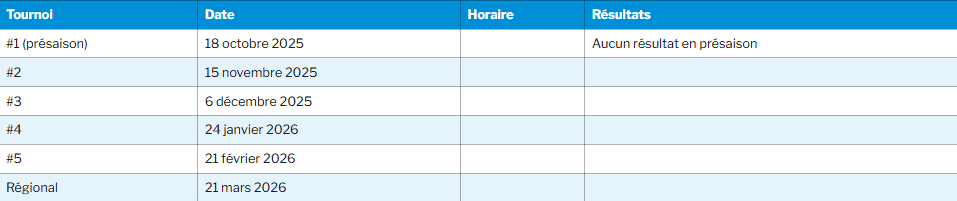 Horaire volleyball cadet 2025-2026
